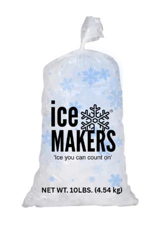 Ice Makers JA 10 Pound tube ice bag — party ice, Kingston