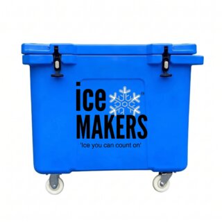 XL 220 L wheeled ice cooler rental (23-25 bags) filled with ice, Jamaica